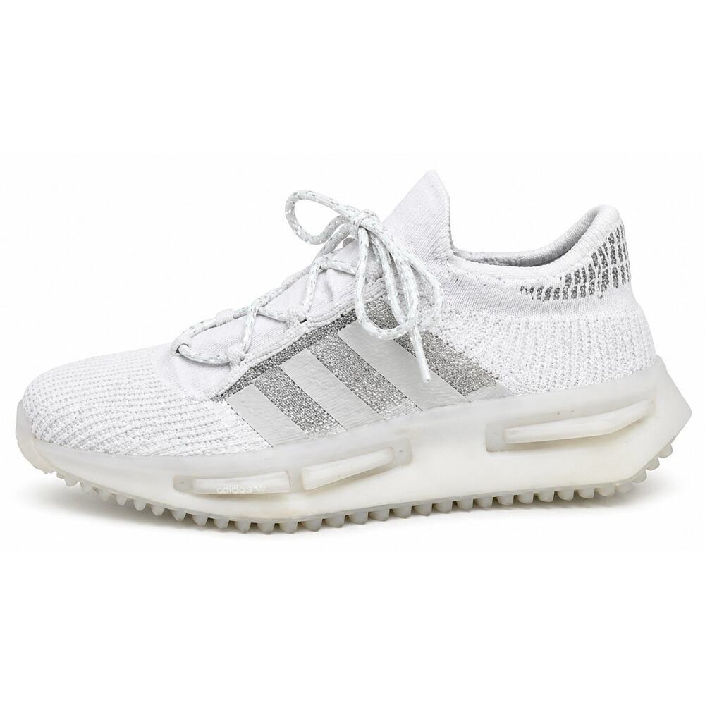 Adidas NMD S1 White Knit Sneakers Men’s Size 12 Triple White Casual Running Shoe